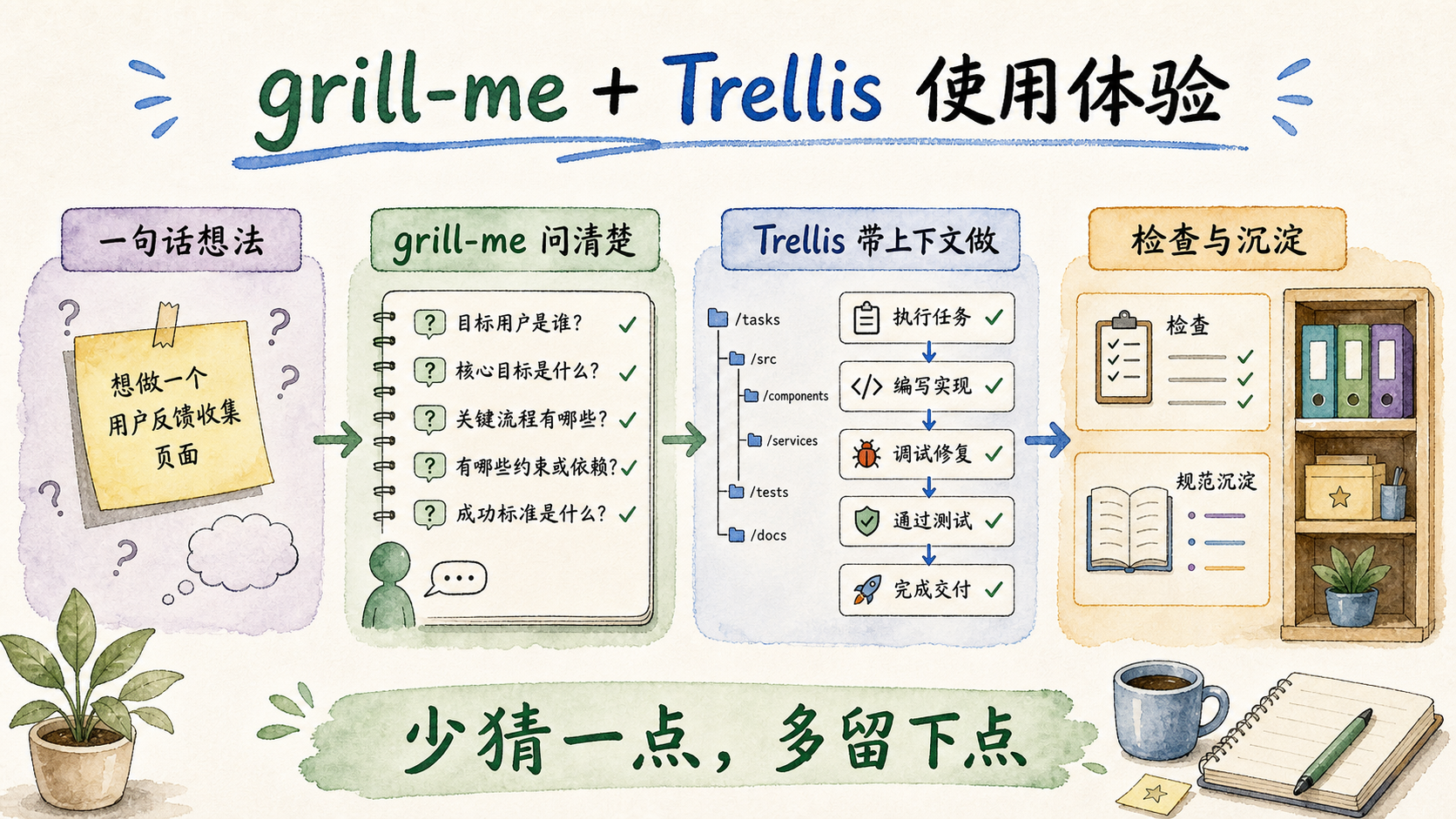 grill-me + Trellis 使用体验总览
